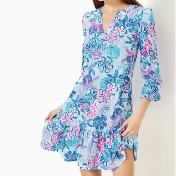 NWT - Lilly Pulitzer Alyssa A-Line Cotton Dress Multi Color Bahamas Beachcomber - Picture 8 of 8